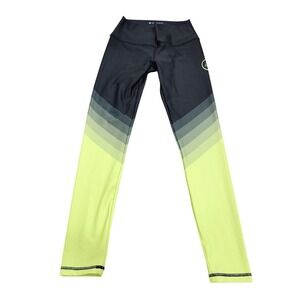Pokémon Center Leggings Womens M Black Yellow Stripe Compression Yoga Running